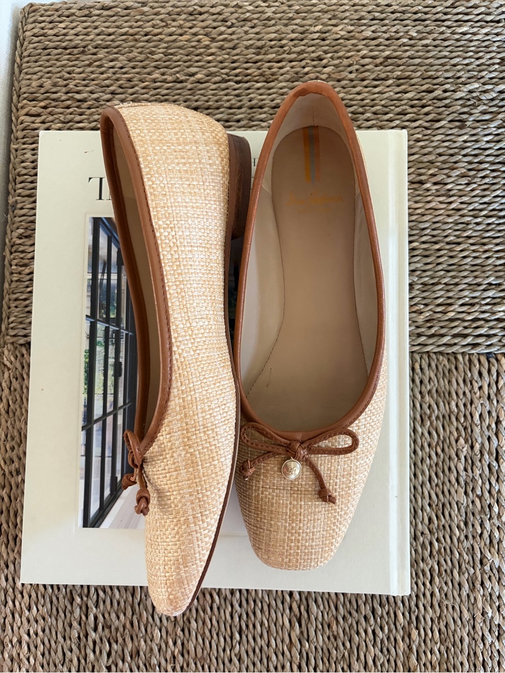 Sam Edelman Meadow Raffia Flats Sz 8 - Picture 2 of 9